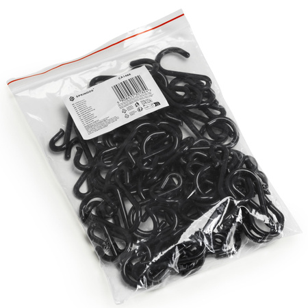 Zawieszki, haczyki do bombek, 60 szt. mocowanie do dekoracji zewnętrzych, świątecznych, zaczepy, czarne