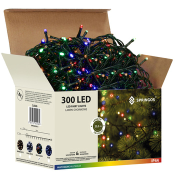 Lampki choinkowe 300 led multikolor 25,5 m oświetlenie świąteczne IP44