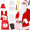 Strój Mikołaja 13 elementów, kostium czerwony przebranie mikołajki