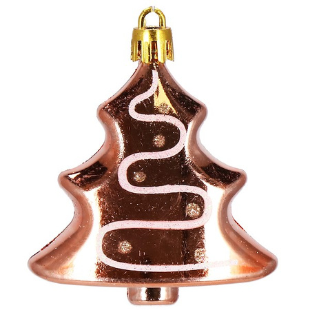 Bombki choinkowe 77 szt. rose gold zestaw choinkowy