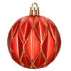 Bombki choinkowe 7 cm 6 szt. komplet dekoracje świąteczne zdobione złoto-czerwone
