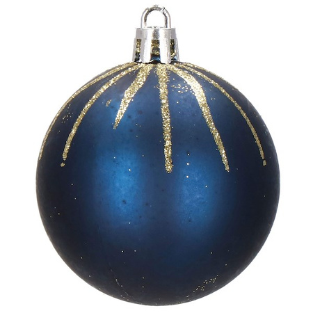 Bombki choinkowe 30 szt. ozdoby świąteczne zestaw 6cm granatowy, złoty