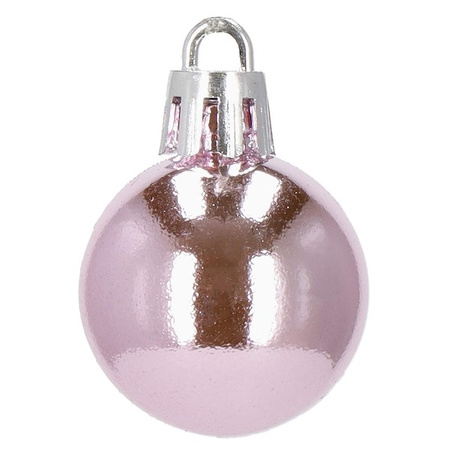 Bombki choinkowe 54 szt. ozdoby świąteczne zestaw 3cm różowe