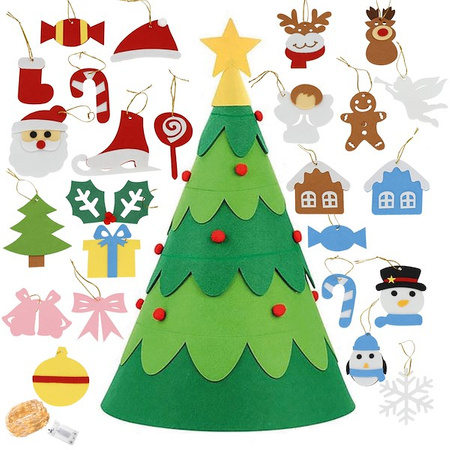 Choinka filcowa dla dzieci ozdoba na święta do ubierania