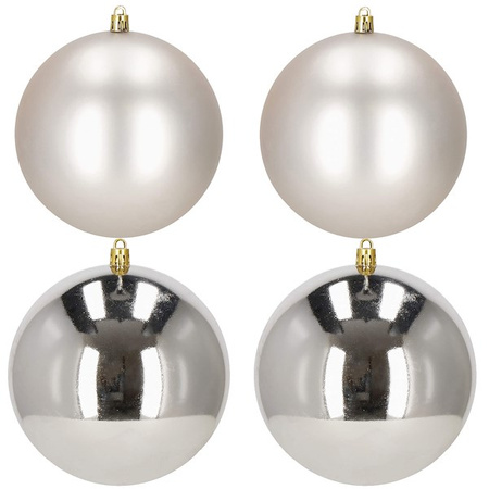 Bombki choinkowe 4 szt. ozdoby świąteczne zawieszki 12 cm srebrne