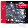 Lampki choinkowe 10 Led na baterie zimny biały