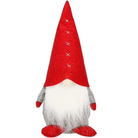 Skrzat 32cm mikołaj ozdoba świąteczna, krasnal świąteczny, gnom szary czerwony