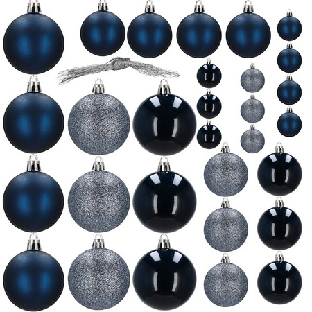 Bombki choinkowe 30 szt. ozdoby świąteczne granatowy