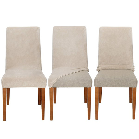 Pokrowiec na krzesło uniwersalny ciemny beżowy