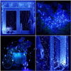 Kurtyna świetlna niebieski 300 Led 3x3 m lampki wewnętrzne z programatorem USB