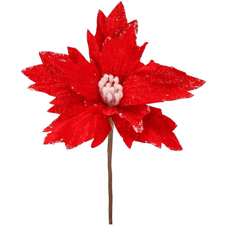 Gwiazda betlejemska 22 cm sztuczny kwiat, poinsecja czerwony