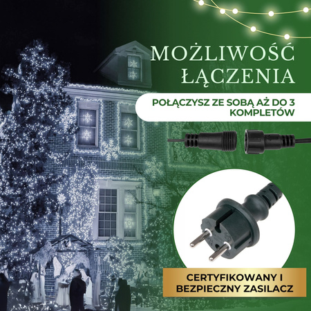 Lampki choinkowe 1000 Led biały zimny 81,5 m oświetlenie świąteczne IP44