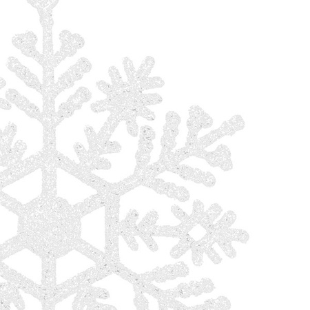 Zawieszka choinkowa 12 szt. śnieżynka świąteczna ozdoba białe brokat