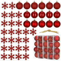 Bombki choinkowe 40 szt. komplet dekoracje świąteczne zawieszki nietłukące, czerwone