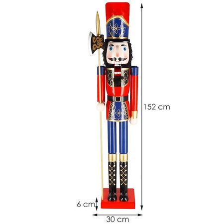 Dziadek do orzechów 152 cm drewniany żołnierzyk, figurka świąteczna