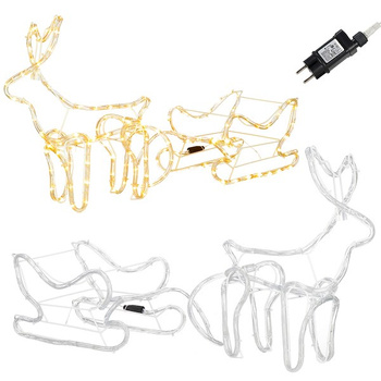 Renifer Led świąteczny z saniami 120 cm świetlna dekoracja biały ciepły