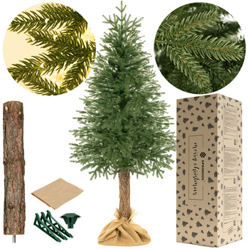 Choinka sztuczna na pniu 180 cm świerk PE jak żywy