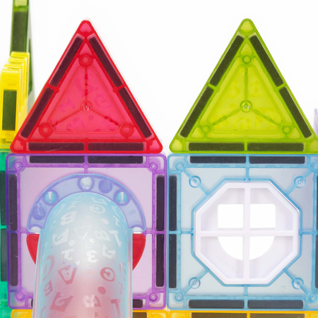 Klocki magnetyczne tory, tunele kulkowe, kulki LED zestaw klocków konstrukcyjnych 66 szt. wielokolorowe