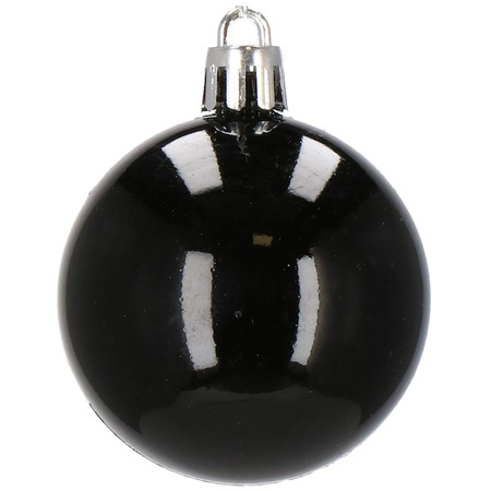 Bombki choinkowe 77 szt. czarny zestaw choinkowy