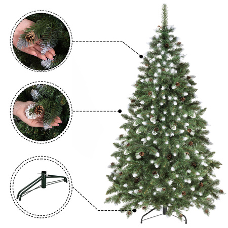 Choinka sztuczna 200 cm sosna diamentowa ośnieżona jak żywa