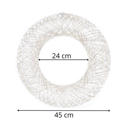 Wieniec świąteczny 720 LED dekoracja świetlna na drzwi 45 cm ciepły biały IP44