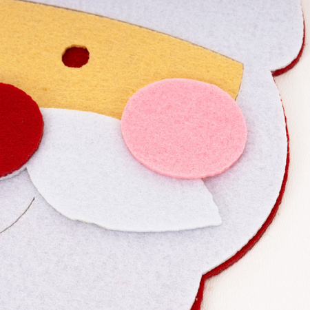 Kalendarz adwentowy, świąteczny 24 przegródki, dekoracja na ścianę, Mikołaj, filc, multikolor