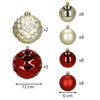 Bombki choinkowe, zestaw 37 szt. dekoracji do stroika, nietłukące złoto-czerwone