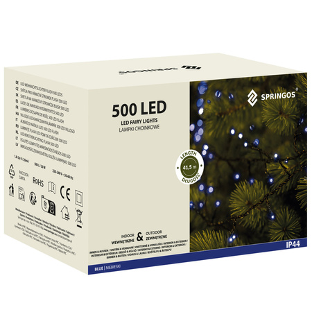 Lampki choinkowe 500 Led niebieski 41,5 m oświetlenie świąteczne IP44