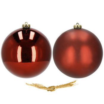 Bombki choinkowe 2 szt. ozdoby świąteczne zawieszki 15 cm czerwień
