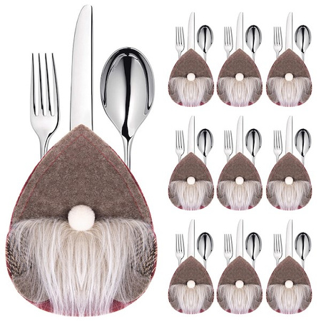 Kieszonka na sztućce 10szt. świąteczne etui, skrzaty ozdoba świąteczna