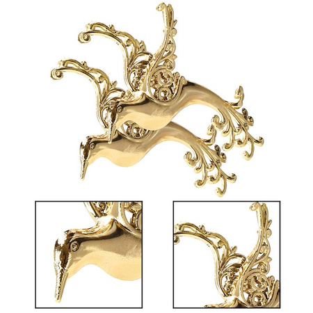 Zawieszki choinkowe 2 szt. ptaszki ozdoba świąteczna ażurowa złota