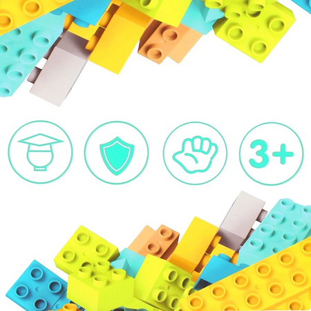 Klocki konstrukcyjne, miękkie dla dzieci 126 el. kreatywne, kolorowe