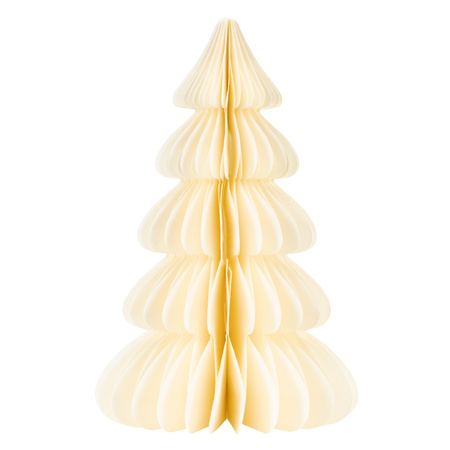Papierowa choinka ozdoba 30 cm świąteczna dekoracja 3D z magnesem ecru