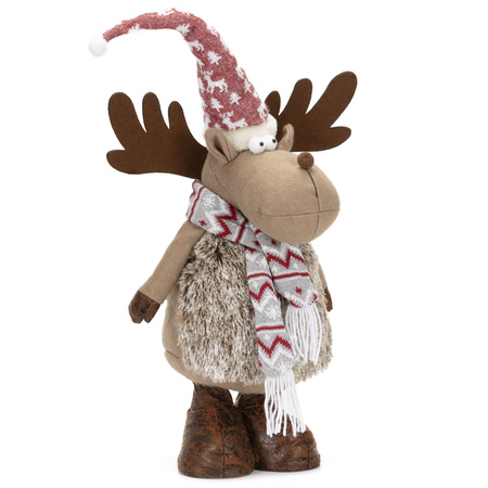 Świąteczny renifer 73 cm ozdoba pod choinkę figurka dekoracja bożonarodzeniowa