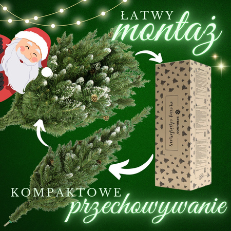 Choinka sztuczna 200 cm sosna diamentowa ośnieżona jak żywa