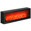 Kominek LED na baterie 60x10x19,5 cm dekoracyjna lampa z efektem płomienia, czarne