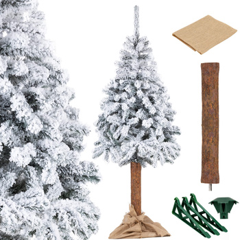 Choinka na pniu sztuczna, świerk śnieżony 220 cm