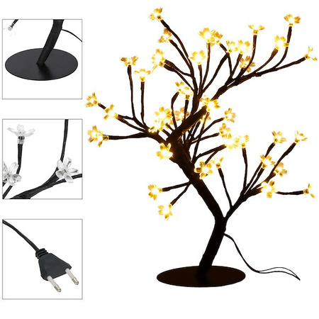 Drzewko świateczne LED bonsai świecąca ozdoba ciepły biały