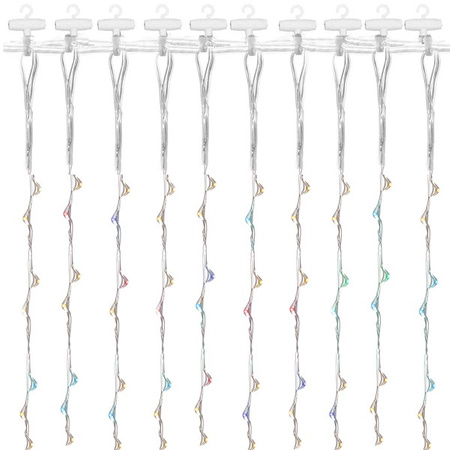 Kurtyna świetlna 300 led girlanda, lampki druciki z programatorem wewnętrzno-zewnętrzne multikolor