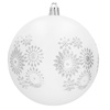Białe bombki choinkowe 10 cm 4 szt. zestaw ozdoby choinkowe z wzorem matowe białe