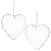 Bombki akrylowe 12cm serce plastikowe decoupage zestaw 2 szt.