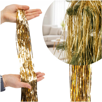 Dekoracja świąteczna Włosy Anielskie 100 cm ozdoba na choinkę, złote