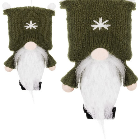 Skrzat 8cm ozdoba świąteczna, krasnal świąteczny, gnom zielony