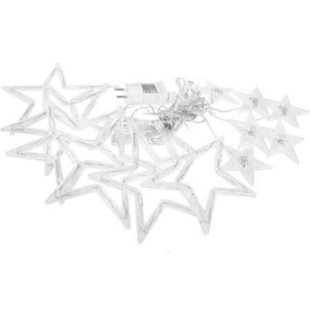 Kurtyna świetlna 138 led girlanda gwiazdki, lampki wewnętrzno-zewnętrzne sople zimny biały