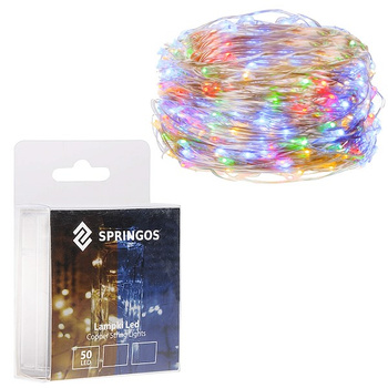 Lampki choinkowe 50 LED druciki mikro na baterie