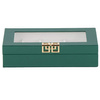 Kufer, szkatułka na biżuterię 23,5x14x5,5 cm zielony organizer z przegródkami ekoskóra