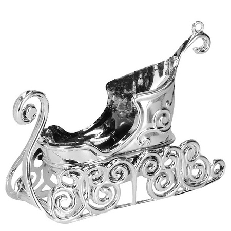 Zawieszki choinkowe 2 szt. sanie mikołaja ozdoba świąteczna ażurowa srebrna