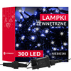 Lampki choinkowe 300 led niebieski 15m oświetlenie świąteczne IP44