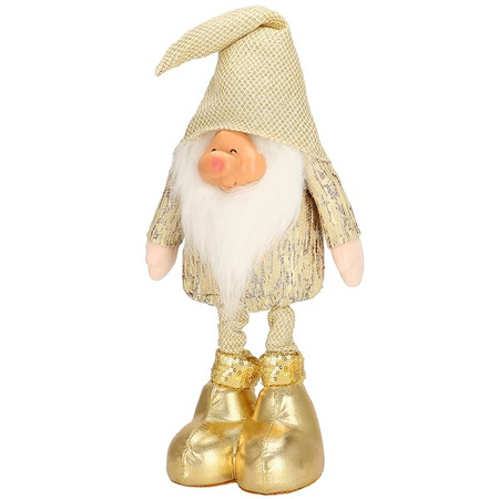 Skrzat 50cm ozdoba świąteczna, stojący krasnal świąteczny, gnom złoty