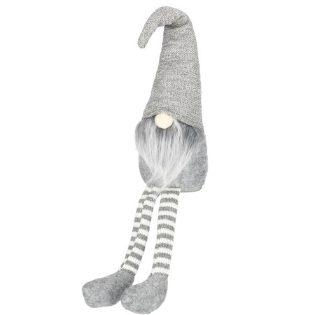 Skrzat 50cm ozdoba świąteczna, krasnal świąteczny, gnom siedzący szary